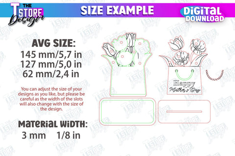 Mother's Day Flower Holders Bundle | Mother's Day Gift Idea | Flower Stand | CNC Files SVG The T Store Design 