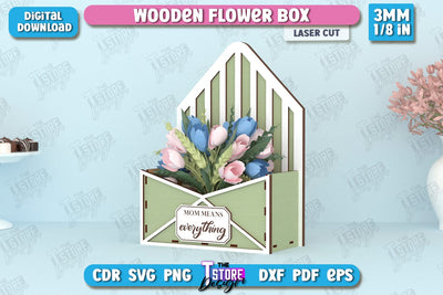 Mother's Day Flower Holders | Flower Box | Mother's Day Gift Idea | Flower Stand | CNC File SVG The T Store Design 