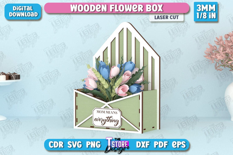Mother's Day Flower Holders | Flower Box | Mother's Day Gift Idea | Flower Stand | CNC File SVG The T Store Design 