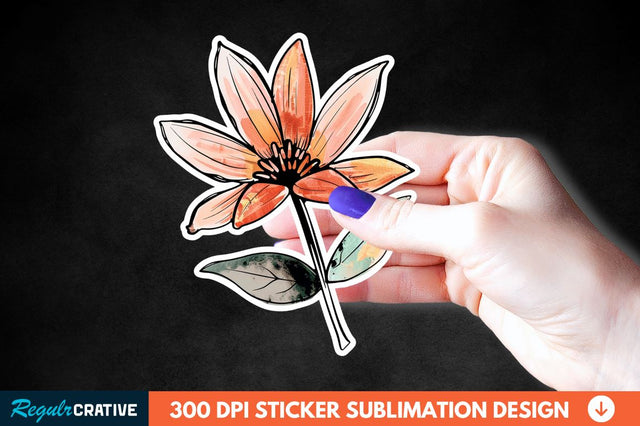 Mother's Day Flower Sticker Clipart Sublimation Regulrcrative 