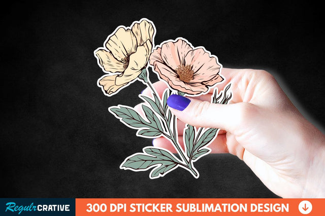 Mother's Day Flower Sticker Clipart Sublimation Regulrcrative 