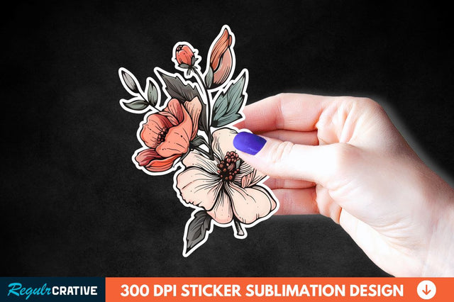 Mother's Day Flower Sticker Clipart Sublimation Regulrcrative 