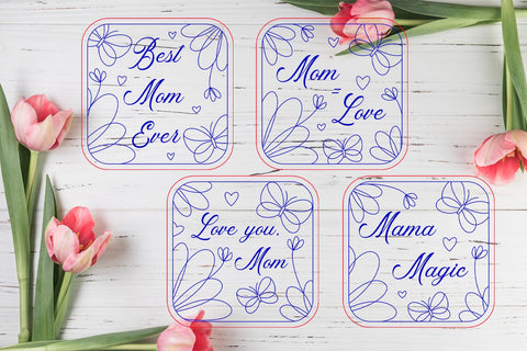 Mothers Day flowers coasters svg, Mom day gift laser cut SVG AnastasiyaArtDesign 