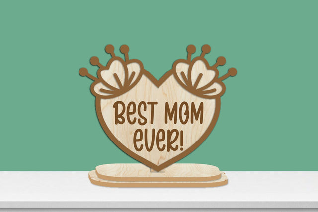 Mothers Day Flowers Stand Lasercut Engraving SVG zafrans studio 
