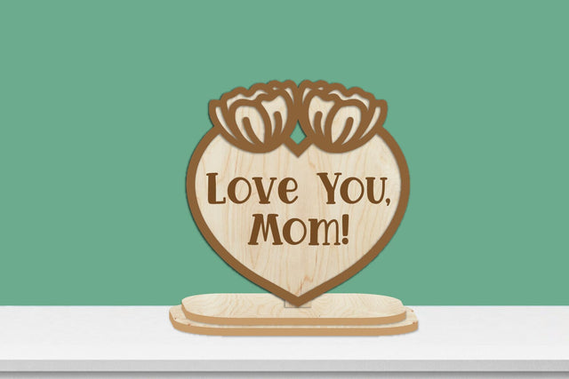 Mothers Day Flowers Stand Lasercut Engraving SVG zafrans studio 