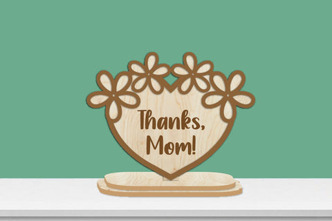 Mothers Day Flowers Stand Lasercut Engraving SVG zafrans studio 