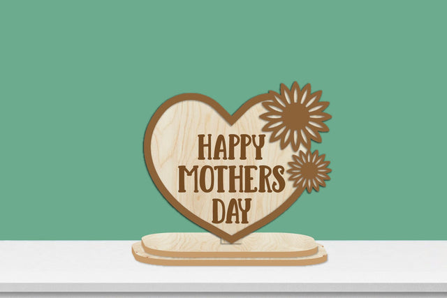 Mothers Day Flowers Stand Lasercut Engraving SVG zafrans studio 
