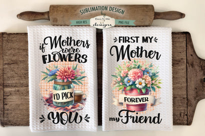 Mothers Day Flowers Sublimation Kitchen Towel Designs Sublimation Ewe-N-Me Designs 