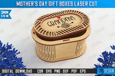 Mother's Day Gift Box Laser Cut | Wooden Gift Box | Storage Box | Jewelry Box | CNC File SVG Fly Design 