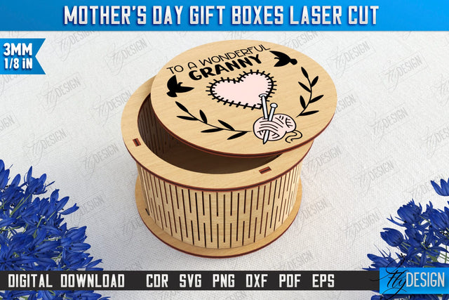 Mother's Day Gift Box | Wooden Gift Box | Storage Box | Jewelry Box | CNC File SVG Fly Design 