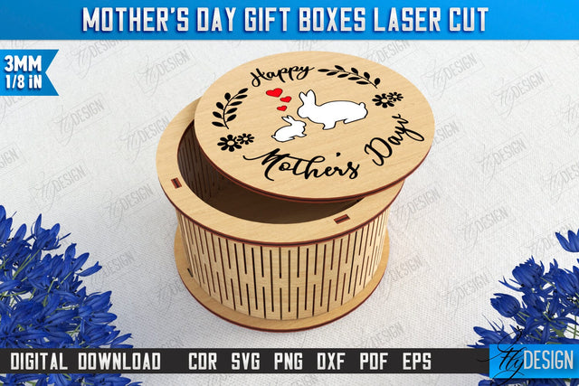 Mother's Day Gift Box | Wooden Gift Box | Storage Box | Jewelry Box | CNC File SVG Fly Design 