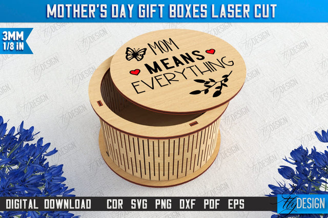 Mother's Day Gift Box | Wooden Gift Box | Storage Box | Jewelry Box | CNC File SVG Fly Design 