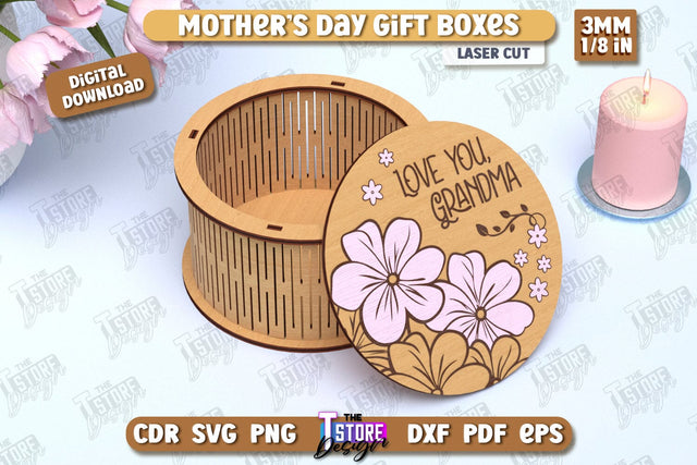 Mother's Day Gift Box | Wooden Gift Box | Storage Box | Jewelry Box | CNC File SVG The T Store Design 