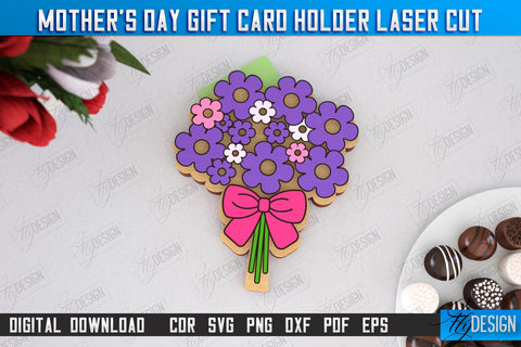 Mother's Day Gift Card Holder Bundle | Gift Idea | Greeting Cards | CNC Files SVG Fly Design 