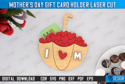 Mother's Day Gift Card Holder | Gift Idea | Greeting Card | CNC File SVG Fly Design 