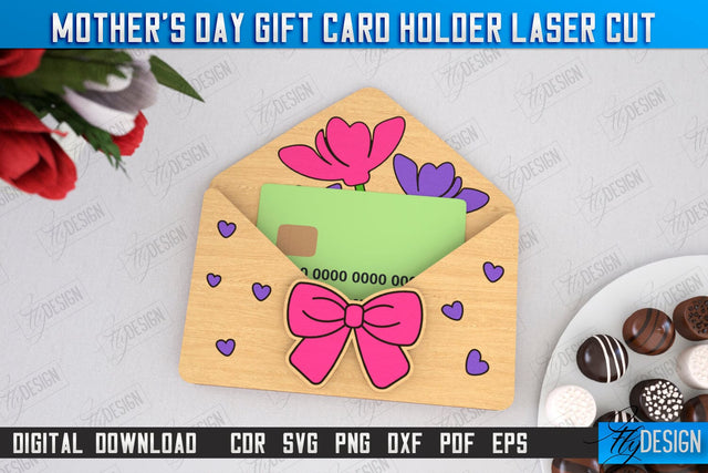 Mother's Day Gift Card Holder | Gift Idea | Greeting Card | CNC File SVG Fly Design 