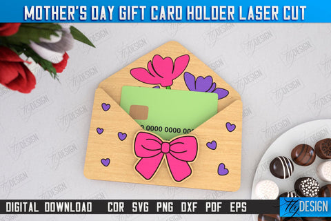 Mother's Day Gift Card Holder | Gift Idea | Greeting Card | CNC File SVG Fly Design 