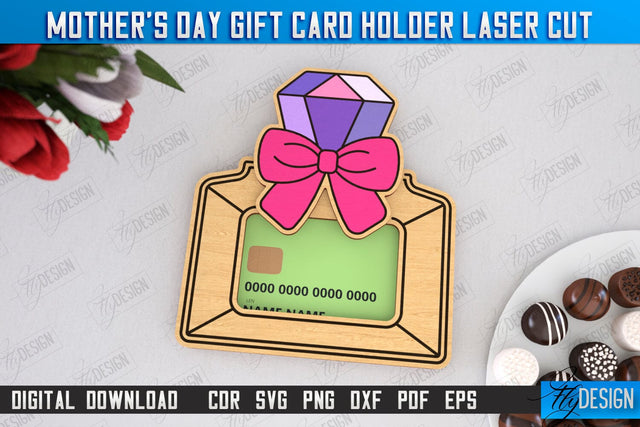 Mother's Day Gift Card Holder | Gift Idea | Greeting Card | CNC File SVG Fly Design 