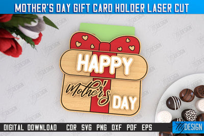 Mother's Day Gift Card Holder | Gift Idea | Greeting Card | CNC File SVG Fly Design 