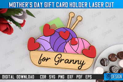 Mother's Day Gift Card Holder | Gift Idea | Greeting Card | CNC File SVG Fly Design 