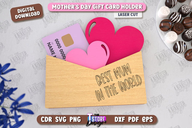Mother's Day Gift Card Holder | Gift Idea | Greeting Card | CNC File SVG The T Store Design 