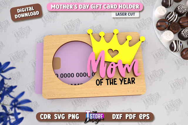 Mother's Day Gift Card Holder | Gift Idea | Greeting Card | CNC File SVG The T Store Design 