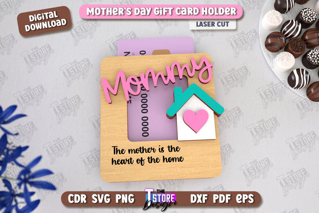 Mother's Day Gift Card Holder | Gift Idea | Greeting Card | CNC File SVG The T Store Design 