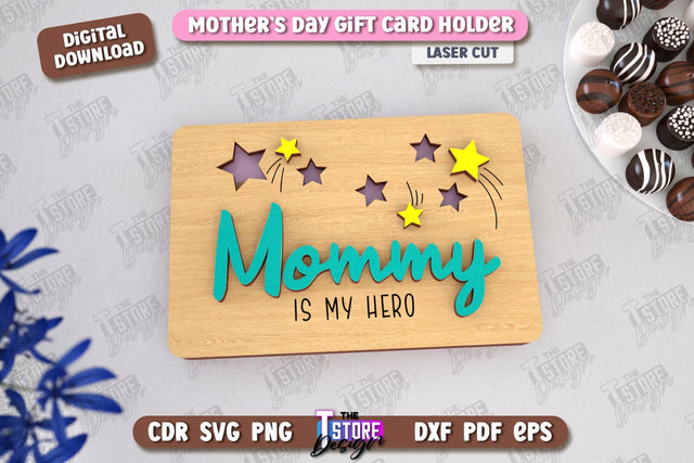 Mother's Day Gift Card Holder | Gift Idea | Greeting Card | CNC File SVG The T Store Design 