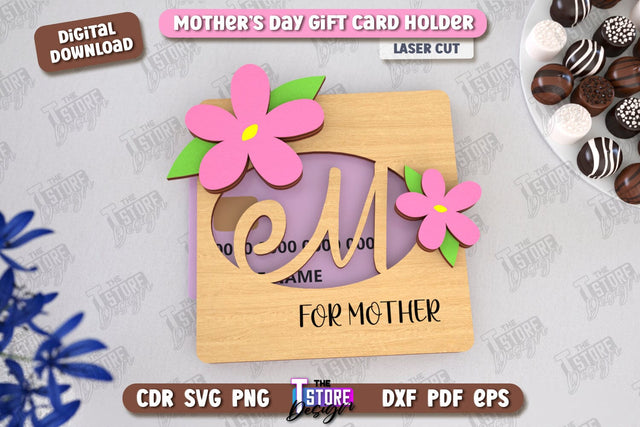 Mother's Day Gift Card Holder | Gift Idea | Greeting Card | CNC File SVG The T Store Design 