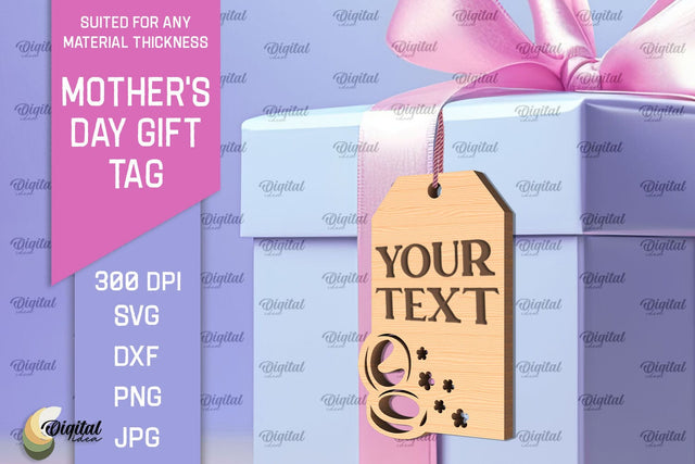 Mother's Day Gift Tag Laser Cut. Gift Hang Tag SVG SVG Evgenyia Guschina 