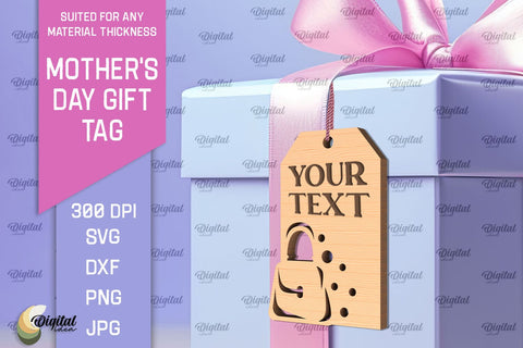 Mother's Day Gift Tag Laser Cut. Gift Hang Tag SVG SVG Evgenyia Guschina 