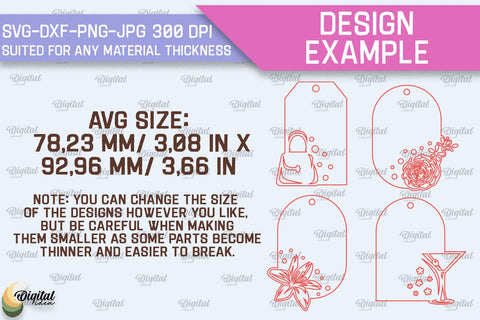 Mother's Day Gift Tag Laser Cut. Gift Hang Tag SVG SVG Evgenyia Guschina 