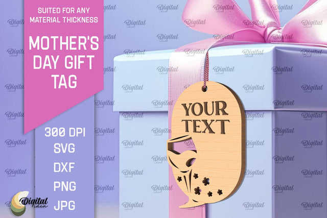 Mother's Day Gift Tag Laser Cut. Gift Hang Tag SVG SVG Evgenyia Guschina 