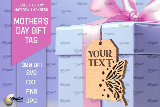 Mother's Day Gift Tag Laser Cut. Gift Hang Tag SVG SVG Evgenyia Guschina 