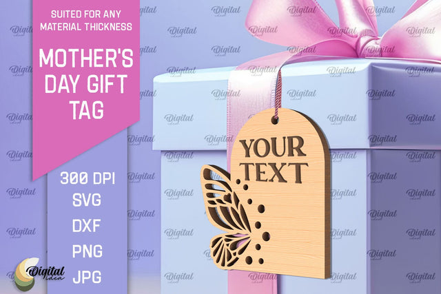 Mother's Day Gift Tag Laser Cut. Gift Hang Tag SVG SVG Evgenyia Guschina 