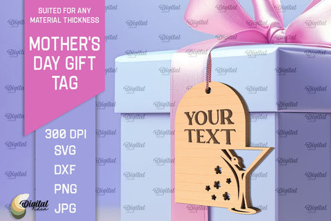 Mother's Day Gift Tag Laser Cut. Gift Hang Tag SVG SVG Evgenyia Guschina 