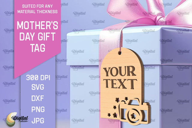 Mother's Day Gift Tag Laser Cut. Gift Hang Tag SVG SVG Evgenyia Guschina 