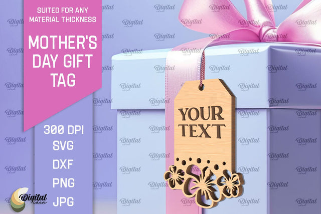 Mother's Day Gift Tag Laser Cut. Gift Hang Tag SVG SVG Evgenyia Guschina 