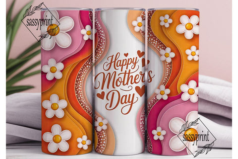 Mother's Day Glitter Floral 20oz Tumbler Sublimation sassyprint 