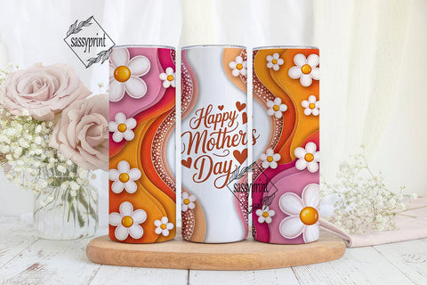 Mother's Day Glitter Floral 20oz Tumbler Sublimation sassyprint 