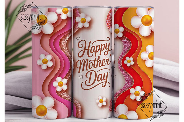 Mother's Day Glitter Floral 20oz Tumbler Sublimation sassyprint 