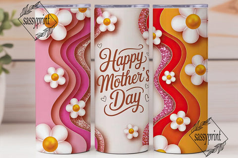 Mother's Day Glitter Floral 20oz Tumbler Sublimation sassyprint 