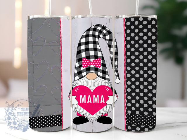 Mothers Day Gnome 20oz Skinny Tumbler, Mama Tumbler Png, Straight & Tapered Tumbler Wrap, Instant Digital Download Sublimation ToriDesigns 