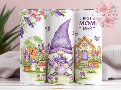 Mother's Day Gnome 20oz Tumbler, Gnome Sublimation Wrap, 20oz Gnome Design, Cute Gnome Gift, Custom Mother's Day Drinkware, Floral Gnome Tumbler, Spring Gnome Decor Sublimation Li Zamperini 