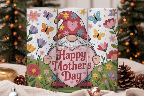 Mother's Day Gnome 20oz Tumbler Wrap Sublimation DesignSVG 