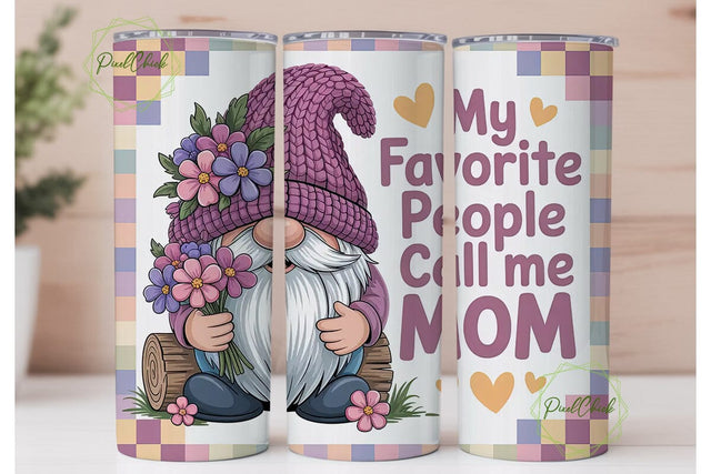 Mother's Day Gnome 20oz Tumbler Wrap Sublimation PixelChick 
