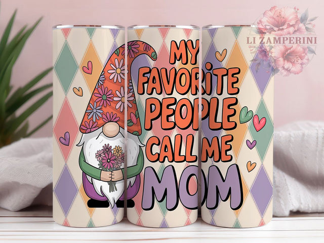 Mother's Day Gnome Flower Tumbler, Gnome Flower Tumbler Wrap, 20oz Sublimation Tumbler, Mom Gift Tumbler, Cute Gnome Design, Floral Mom Tumbler, Mother's Day Quote Tumbler Sublimation Li Zamperini 