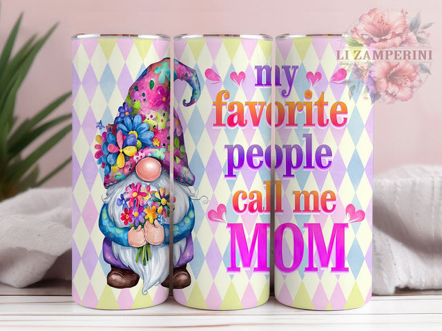 Mother's Day Gnome Flower Tumbler, Gnome Flower Tumbler Wrap, 20oz Sublimation Tumbler, Mom Gift Tumbler, Cute Gnome Design, Floral Mom Tumbler, Mother's Day Quote Tumbler Sublimation Li Zamperini 