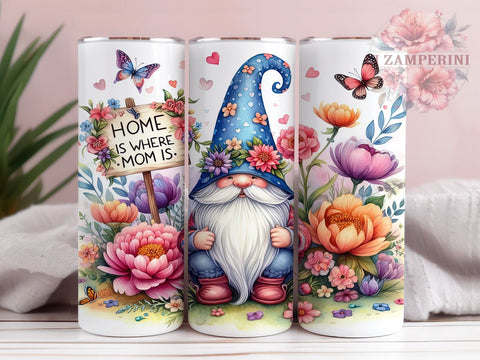 Mother's Day Gnome, Home is Where Mom Is, Gnome Tumbler, 20oz Sublimation, PNG Tumbler, Mom Gift, Mother's Day Gift, Cute Gnome Design Sublimation Li Zamperini 
