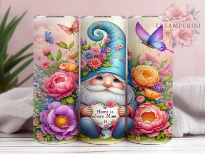 Mother's Day Gnome, Home is Where Mom Is, Gnome Tumbler, 20oz Sublimation, PNG Tumbler, Mom Gift, Mother's Day Gift, Cute Gnome Design Sublimation Li Zamperini 